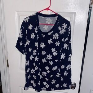 Original Use Navy Blue Floral Top